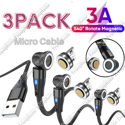 #ad 3 Pack Magnetic Micro USB Fast Charging Cable For Android Samsung Charger Cord $16.83