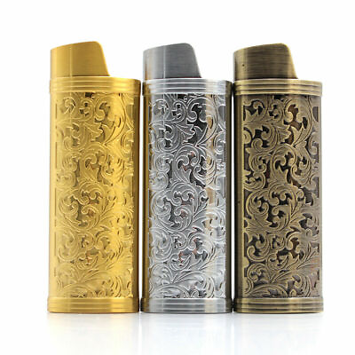 #ad Metal Lighter Case Cover Holder Sleeve Pouches For BIC Full Size Lighter J6 Gift $9.65