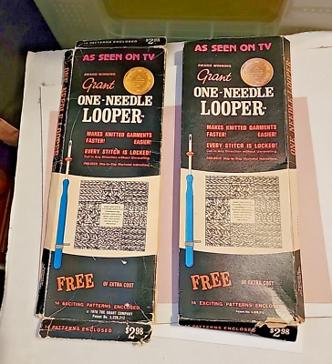 #ad VINTAGE 1970 GRANT ONE NEEDLE LOOPER W PATTERN amp; INSTRUCTION BOOKLETS Lot Of 2 $49.99