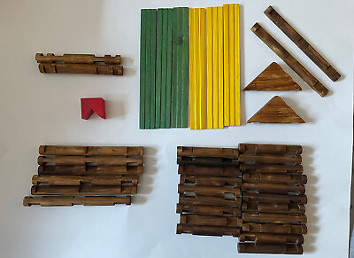 #ad Lincoln Logs VTG Classic Wood Building 39 Piece Assorted Piece Lot C $24.99