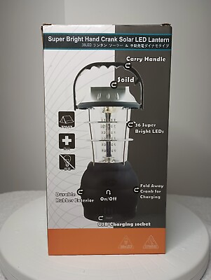 #ad LS 360 Super Bright 36 LED Lights Hand Crank Solar Lantern USB Charge READ $21.99