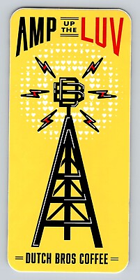 #ad Amp up the Luv Radio Tower Dutch Bros Coffee Sticker Decal 2020 February $3.95