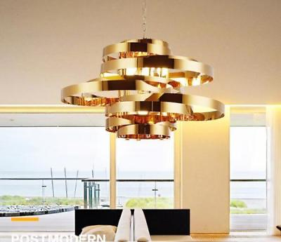 #ad Gold Metal Rings Chandelier Ceiling Light Fixtures Bedroom Pendant Lamp Lighting $869.95