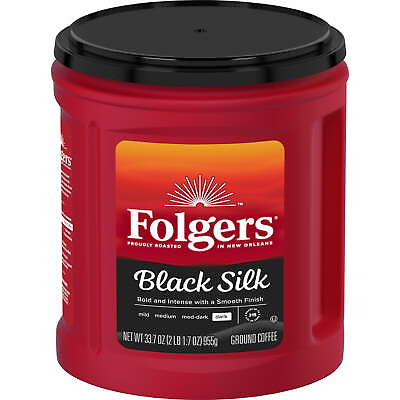 #ad Folgers Black Silk Ground Coffee Smooth Dark Roast Coffee 33.7Ounce Canister $13.78