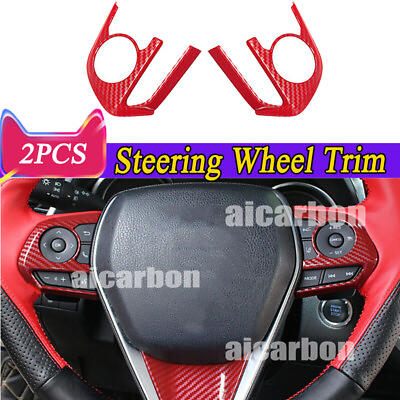 #ad 2pcs Red ABS Style Steering Wheel Frame Cover Trim For Toyota Corolla 2020 2024 $35.49