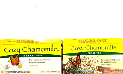 #ad 2 Boxes Bigelow Cozy Chamomile Herbal Tea 20 Pouches ea=40 bags Caffeine Free $12.62
