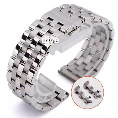 #ad 16mm 26mm StraightCurved End Metal Bracelet Stainless Steel Watch Band Strap $15.96