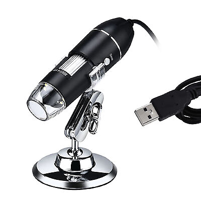 #ad USB Digital Microscope 1600X Magnification Camera 8 LEDs with Stand Z6T4 $14.53