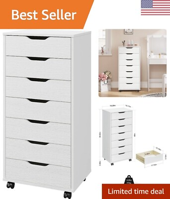 #ad Modern White Chest of Drawers with 7 Drawers Durable amp; Stylish Storage Cabinet $151.99