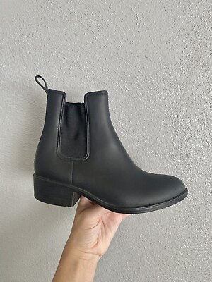 #ad Jeffrey Campbell Forecast 2 Chelsea Rain Boots in Black Matte Size 6 MSRP $128 $39.00