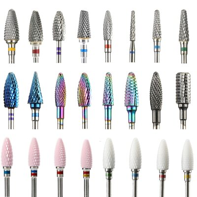 #ad 64 Types Ceramic Carbide Cutter for Manicure Pedicure Rotary Nail Drill Electric $110.23