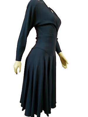 #ad Basile Made in Italy VINTAGE Navy Women#x27;s Dress V Neck It 40 US 4 S #Z $249.00