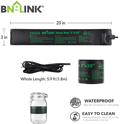#ad BN LINK Seedling Heat Mat Warm Hydroponic Heating Pad Waterproof 3quot; x 20quot; $9.99