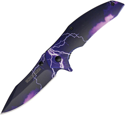 #ad Rough Rider Galaxy Purple Storm Linerlock Aluminum Handle 420 Folding Knife 1922 $17.99