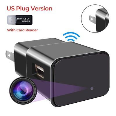 #ad 1080P Wifi Mini Camera USB Charger Adapter Home Wireless Camcorder US Shipping $29.95
