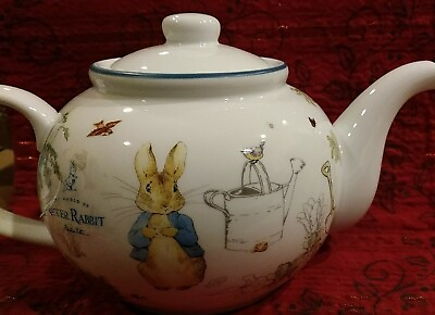 #ad BEATRIX POTTER Peter Rabbit Teapot Easter Spring 5 Cup NEW $32.40