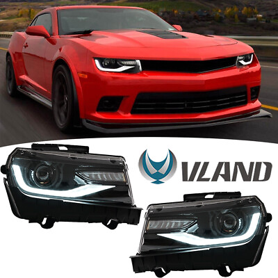 #ad Pair LED Projector Headlights Front Lamps For 2014 2015 Chevrolet Chevy Camaro $469.99