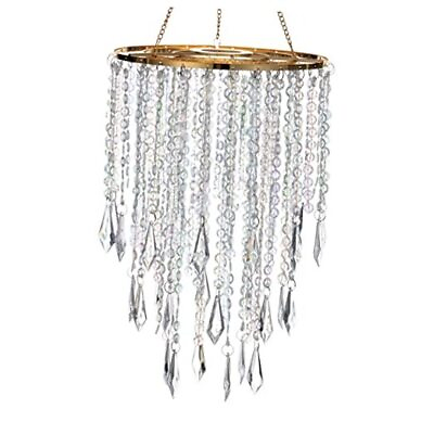 #ad Acrylic Chandelier Ceiling Light Shade Beaded Hanging Pendant Lampshade with $32.29