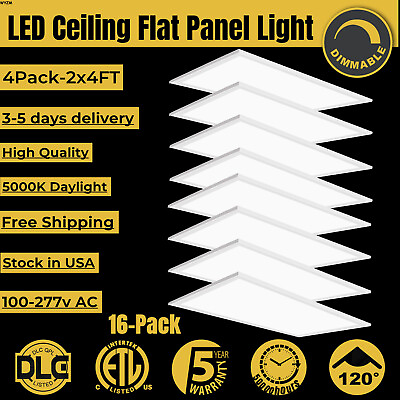 #ad 75W Dimmable 2X4 LED Flat Panel Light Drop Ceiling Recessed Troffer Light 16pack $779.00