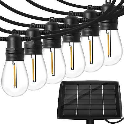 #ad Solar Lights Outdoor String Lights 50FT Vintage Edison 2W Shatterproof Bulbs $39.99