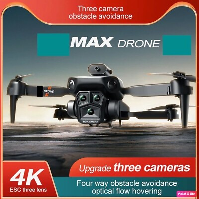 #ad 4K Max RC Drone Professional with 3 Cameras Wide Angle Optical Flow $49.99