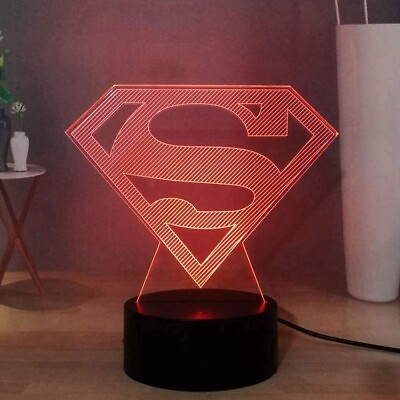 #ad Illusion Night Light Superman Logo 3D Light Experience $18.99