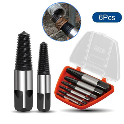 #ad 6pcs Easy Out Screw Extractor Kit Damaged Screw Remover Broken Bolt Remover US $6.26