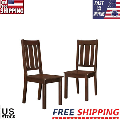 #ad Wooden Dining Chair Durable Kitchen Chair Living Room Home Seat Set of 2 US $147.00