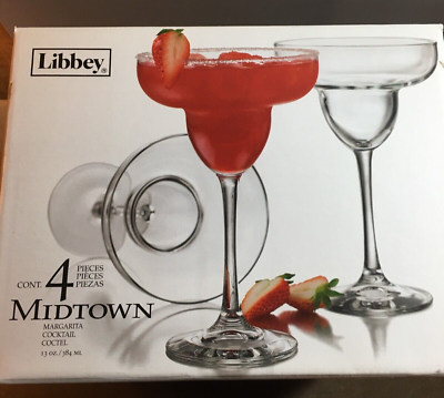 #ad #ad NIB Libbey MIDTOWN Margarita Glasses Margarita Cocktail Glassware 13 oz Set $35.00