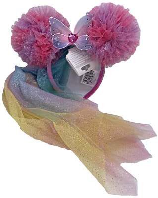 #ad Disney Minnie Mouse Ears Headband 2023 Butterfly Veil Tulle Heart Colorful NEW $54.90