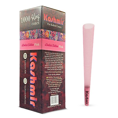 #ad Pre Rolled Cones Bulk 1000 Ct King Pink Natural Rolling Paper Cones by Kashmir $78.99
