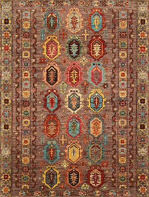 #ad 5x7 Light Purple Oriental Afghan Hand Knotted Veg dyes Wool Tribal Area Rug $699.00