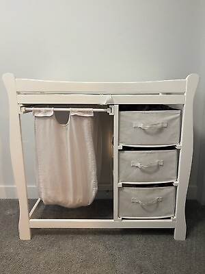 #ad Badger Basket Changing Table with Hamper and Baskets White $55.00