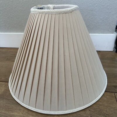 #ad Vintage Stiffle MCM Light Beige Ivory Pleated Empire Lamp Shade $29.95