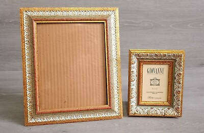 #ad Vintage Lot Of 2 Giovanni Hand Finished Italian Wood Gold Frames 4x6 8x10 $34.99