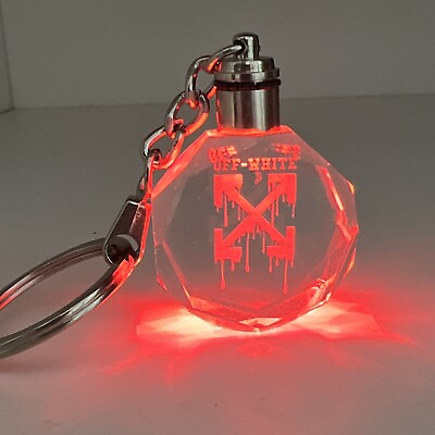 #ad Off White c o Virgil Abloh Arrows Keychain 3D CRYSTAL GLASS HOLOGRAPHIC LED COOL $13.95