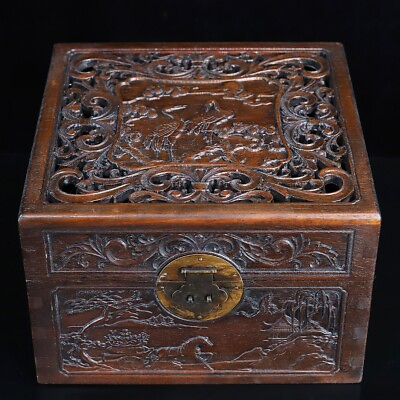#ad 28 cm Chinese Wood box natural Rosewood Jewelry Box Storage Box $380.00