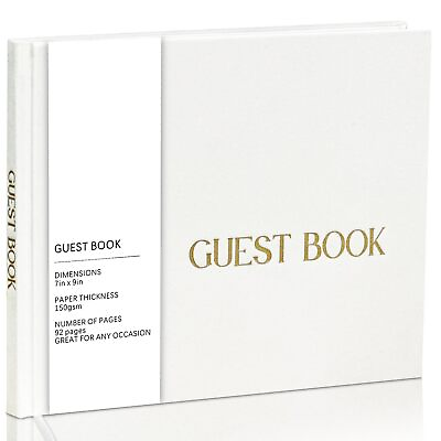 #ad Wedding Guest Book for Wedding Reception Elegant 9 x 7inch Baby Shower Guest... $13.45