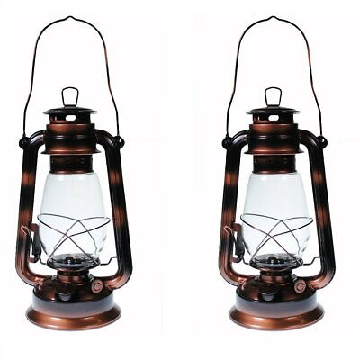 #ad 2 Hurricane Kerosene Oil Lantern Emergency Hanging Light Lamp Brass 12 Inches $29.95