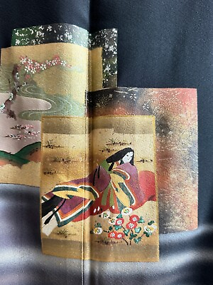 #ad Vintage Japanese kimono Kuro tomesode with Beautiful motifs $80.00