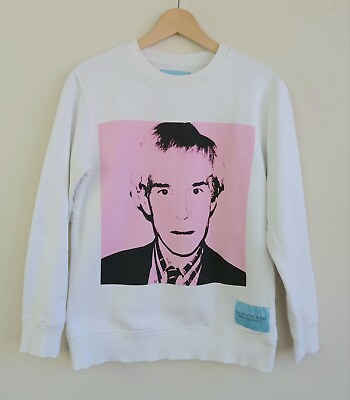 #ad Small Calvin Klein Jeans by Raf Simons Artist Andy Warhol Portrait Sweatshirt $40.00