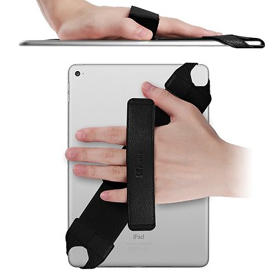 #ad Universal Tablet Hand Strap Holder w Elastic Belt Swivel PU Leather Handle Grip $8.29