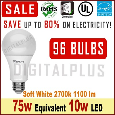 #ad 96 Bulbs 75w Replacement LED Light Bulbs 11w Soft White 2700K A19 Dimmable E26 $165.96