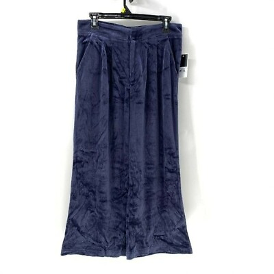 #ad JUICY Couture velour cropped wide leg pants sz M NWT Blue $4.40