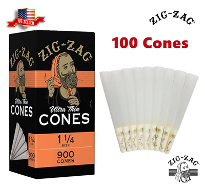 #ad Zig Zag® Ultra Thin Paper Cones 1 1 4 Size 100 Pack amp; Fast Shipping $16.50