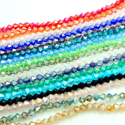 #ad Wholesale 500pcs 6mm Bicone Faceted 5301# Crystal Glass Loose Spacer Beads DIY $13.29