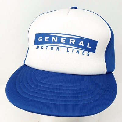 #ad Vintage General Motor Lines Blue Foam Snapback Trucker Hat Cap $11.95