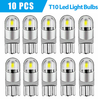 #ad 10pcs T10 194 168 W5W LED Dome License Side Marker Light Bulbs 6500K Super White $8.48