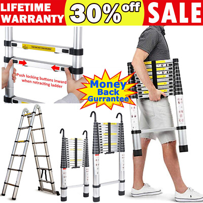 #ad Multi Purpose Aluminum Telescopic Ladder Heavy Duty Folding Extension Step Home $68.31