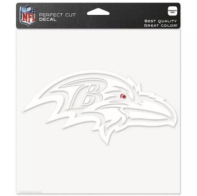 #ad Baltimore Ravens 8quot;x8quot; White Auto Decal NEW NFL Car Sticker Emblem Truck $9.95